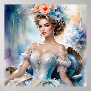 Poster Mulher Glamourosa Retro