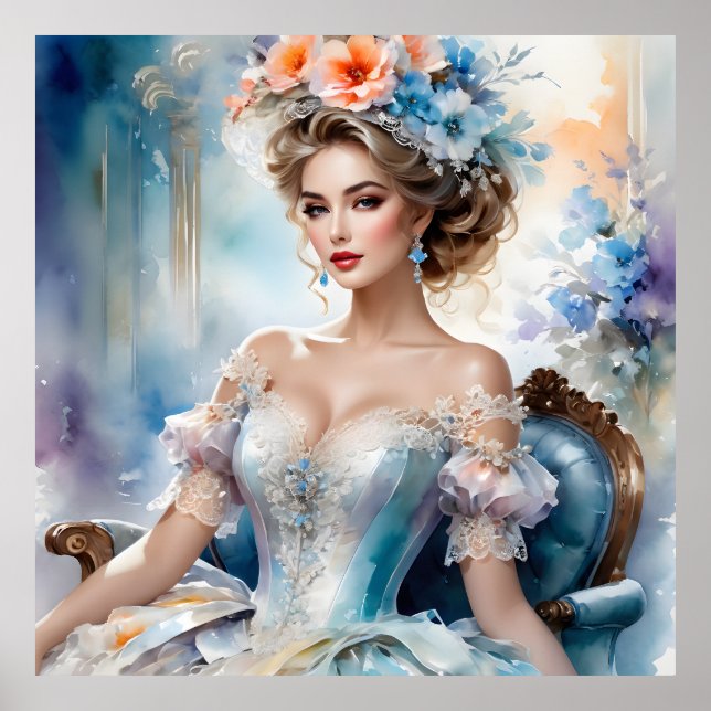 Poster Mulher Glamourosa Retro (Frente)