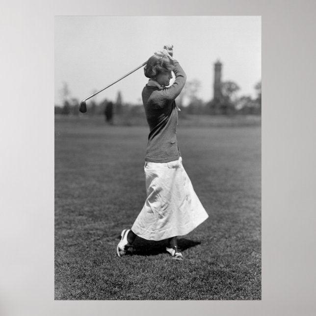 Poster Mulher Golfer, 1910 (Frente)