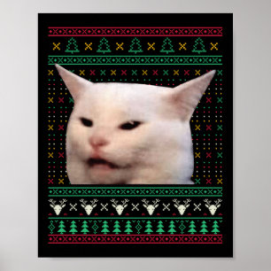 Poster Mulher Gritando Em Um Gato Suor De Natal Feio Engr