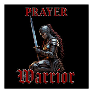 Pôster Mulher Guerreira do Cristo 2 Timothy 2:3 Christian