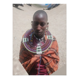 Pôster Mulher Guerreira Masaai na Tanzânia