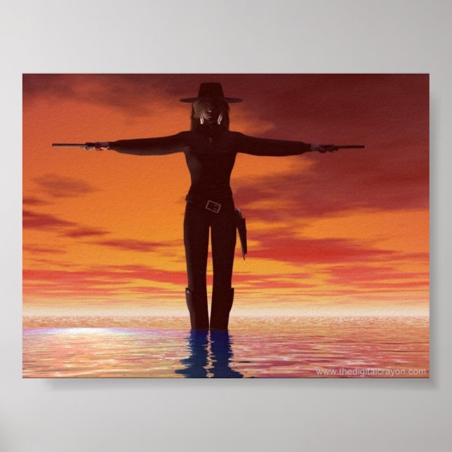 Pôster Mulher Gunslinger (Frente)