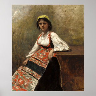 Poster Mulher italiana - Jean-Baptiste - Corot Fine Art