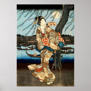 Poster Mulher Japonesa com Leque