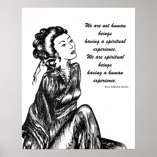 Pôster Mulher japonesa geisha desenhando caneta e tinta (Frente)