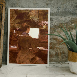 Pôster Mulher Jogando Piano