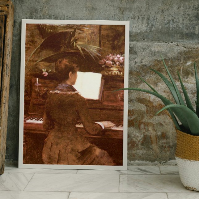 Pôster Mulher Jogando Piano (Criador carregado)