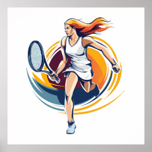 Poster mulher jogando ténis