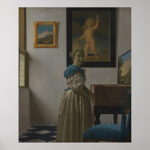 Poster Mulher jovem em uma Virgínia - Vermeer