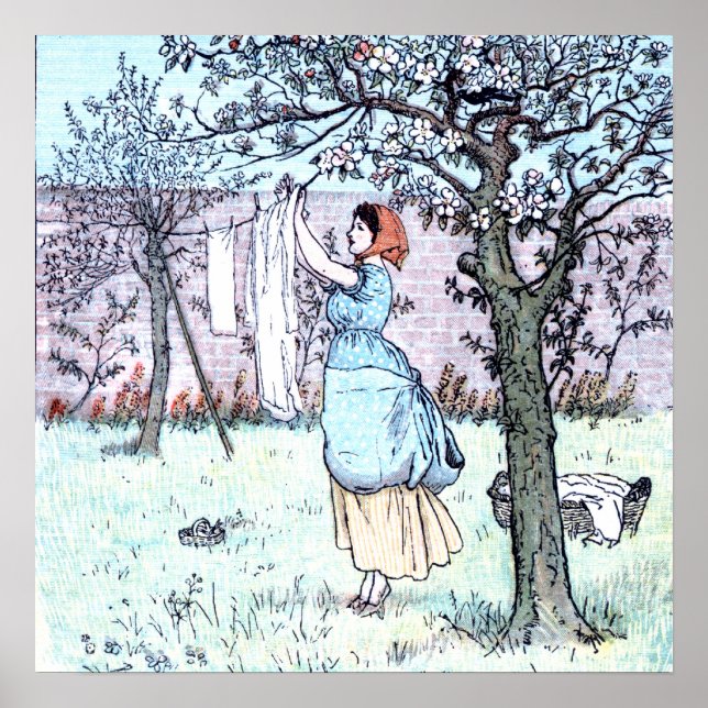 Poster Mulher lavando roupa (Frente)