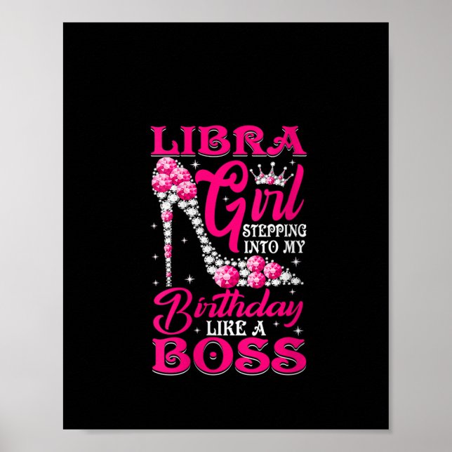 Poster Mulher Libra A Entrar No Meu Aniversário. (Frente)