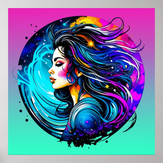 Poster Mulher Linda Eetérea Nunca Pára De Sonhar (Frente)