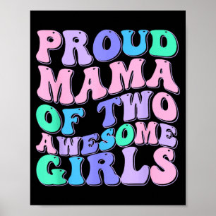 Poster Mulher mãe de 2 meninas duas filhas dia das mães