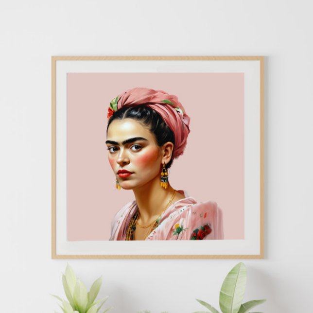 Poster Mulher mexicana lenço de cabeça (Criador carregado)