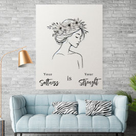 Poster Mulher Minimalista Arte Linha Escandinava Neutra