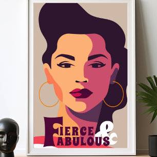 Poster Mulher moderna FIERCE e Abstrato FABULOSA