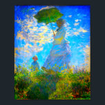 Poster Mulher Monet com Parasol<br><div class="desc">Um poster de retrato familiar com a esposa de Claude Monet,  Camille,  segurando um parasol,  e o seu filho,  Jean,  a caminhar num campo verde vibrante,  sendo soprado pelo vento num dia de Verão. Um presente de Monet excelente para fãs do impressionismo e da arte francesa.</div>