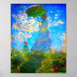 Poster Mulher Monet com Parasol