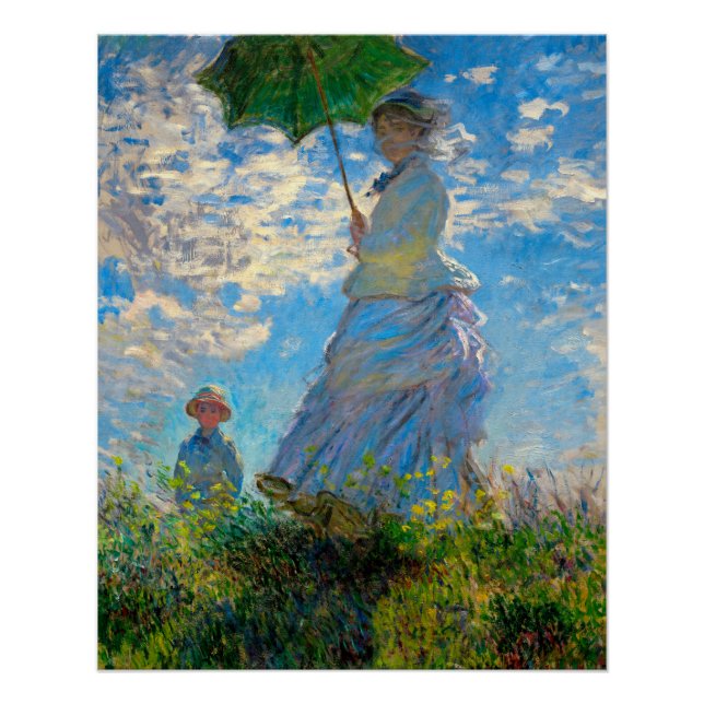 Pôster Mulher Monet Guarda-Sol Impressionismo (Frente)