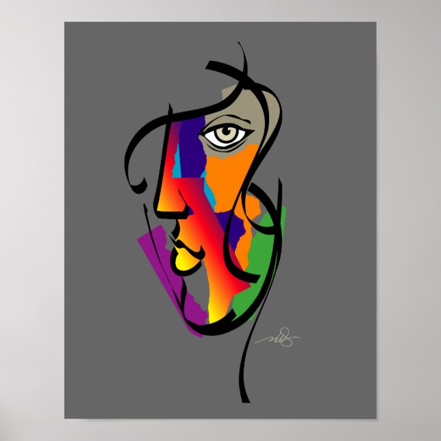 Poster Mulher Multicultural Na Cinza (Frente)