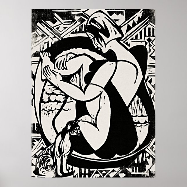 Poster Mulher na Banheira por Ernst Ludwig Kirchner (Frente)