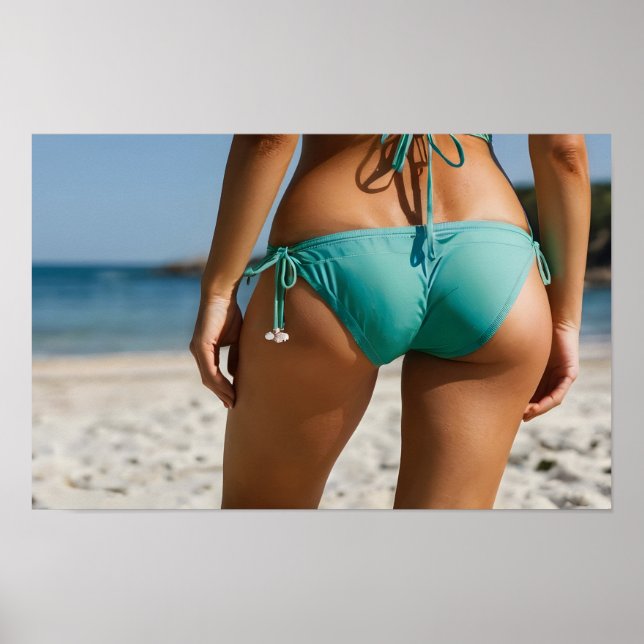 Poster Mulher na praia (Frente)