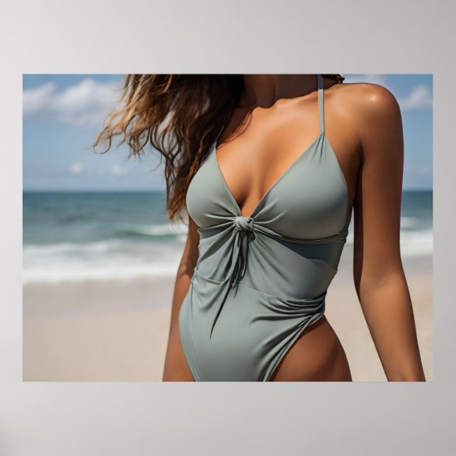 Poster Mulher na praia (Frente)