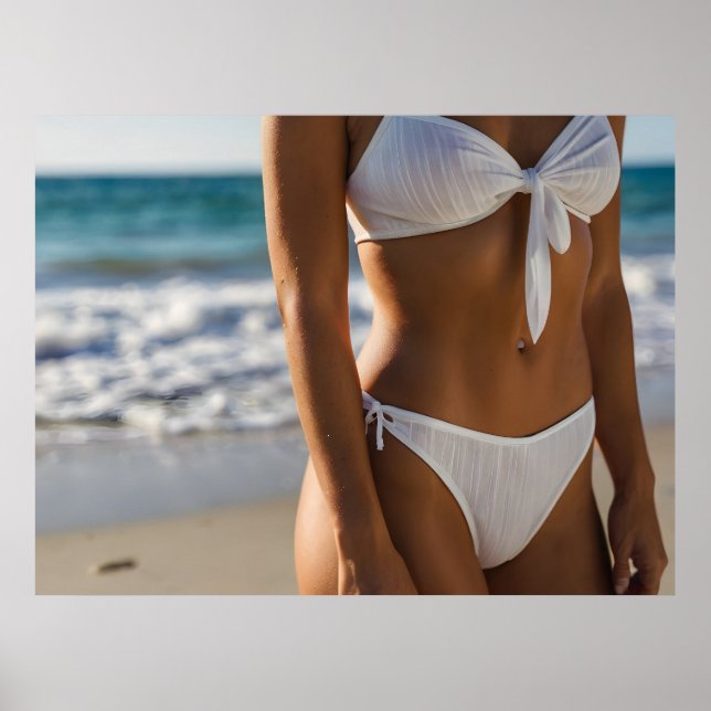Poster Mulher na praia (Frente)