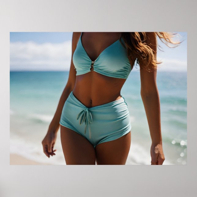 Poster Mulher na praia (Frente)