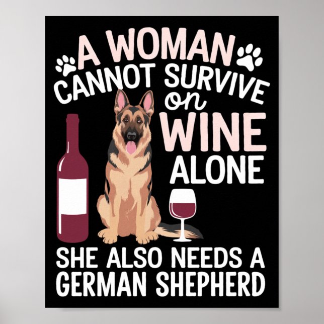 Poster Mulher não pode sobreviver só com vinho precisa de (Frente)