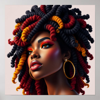 Poster mulher negra africana melanina irmã meninas de pel