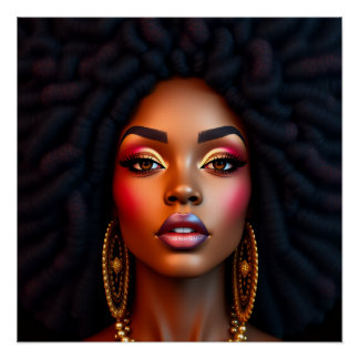 Pôster mulher negra africana melanina irmã meninas de pel