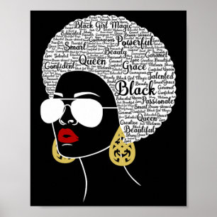 Poster Mulher Negra Afro-Americana do Orgulho do Mês