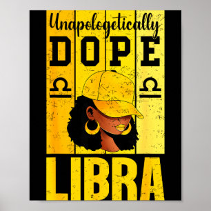 Poster Mulher Negra Libra Unalogicamente Camisa Zodiac