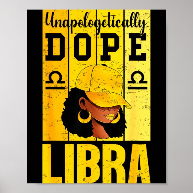 Poster Mulher Negra Libra Unalogicamente Camisa Zodiac  (Frente)