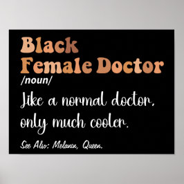 Poster Mulher Negra Médica Engraçada Definição Mulheres M