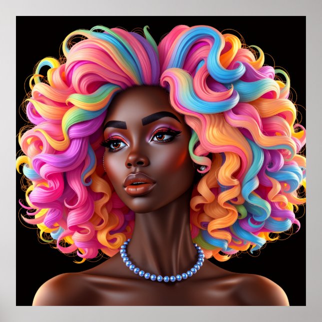 Poster Mulher negra melanina irmãs meninas de pele marrom (Frente)