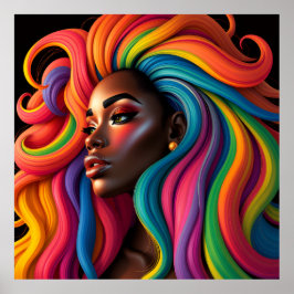 Poster Mulher negra melanina irmãs meninas de pele marrom