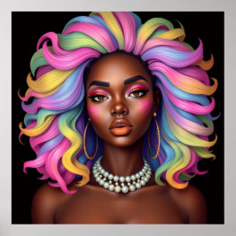 Poster Mulher negra melanina irmãs meninas de pele marrom