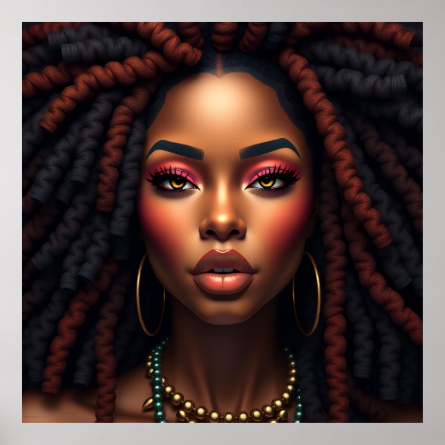 Poster Mulher negra melanina irmãs meninas de pele morena (Frente)