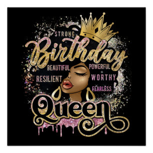 Pôster Mulher Negra Sista Rainha Negra Melanina Magia