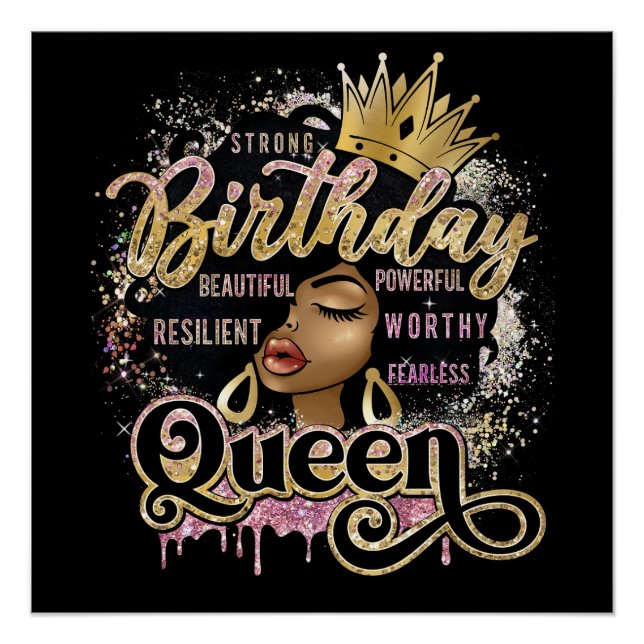 Pôster Mulher Negra Sista Rainha Negra Melanina Magia (Frente)