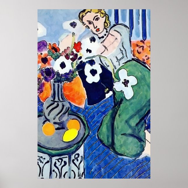 Poster Mulher no Abstrato de Telefone Celular, Estilo Mat (Frente)