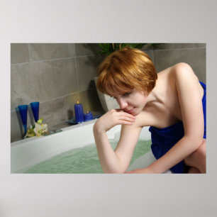 Poster Mulher no banheiro
