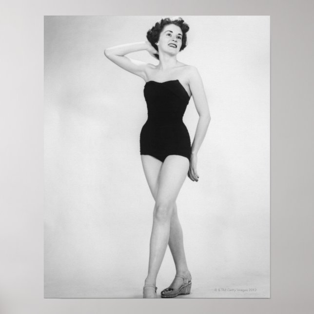 Pôster Mulher no Corset Negro (Frente)