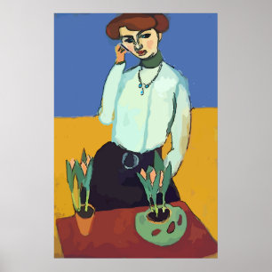 Poster Mulher no Estilo de Matisse de Telefone Celular