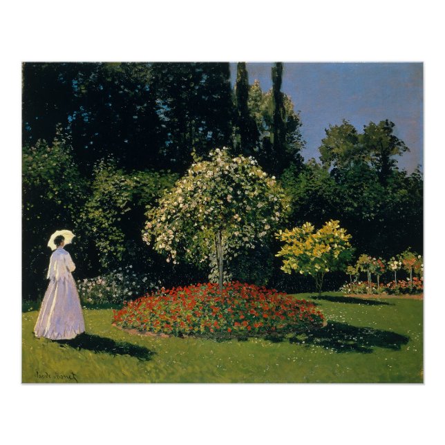 Pôster Mulher no Jardim - Claude Monet (Frente)