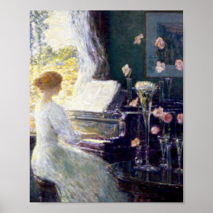 Poster Mulher no Piano por Childe Hassam