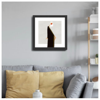 Pôster Mulher no Poster da ilustração de moda preto Glamo